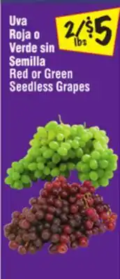 El Super Red or green seedless grapes offer