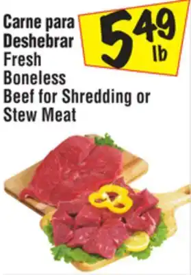 El Super Fresh boneless beef for shredding or stew meat offer