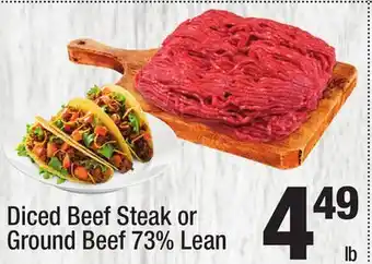 Super King Markets Diced beef steak or ground beef offer
