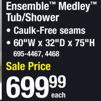 Menards Ensemble medley tub/shower offer