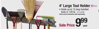Menards Suncast 4' large tool holder offer