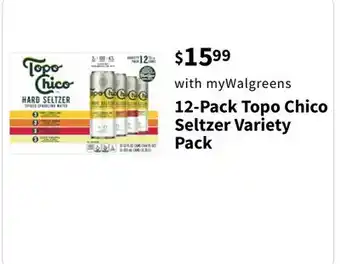 Walgreens 12-pack topo chico seltzer variety pack offer