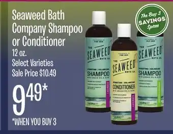 Jewel-Osco Seaweed bath company shampoo or conditioner offer
