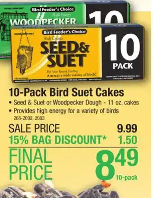 Menards 10-pack bird suet cakes offer