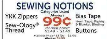 Hobby Lobby Sewing notions offer