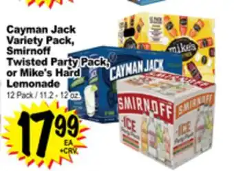 Superior Grocers Cayman jack variety pack, smirnoff twisted party pack, or mike's hard lemonade offer
