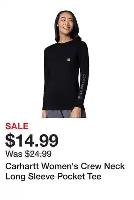 Tractor Supply Company Carhartt women's crew neck long sleeve pocket tee offer