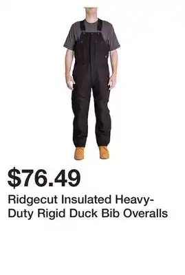 Tractor Supply Company Ridgecut insulated heavy-duty rigid duck bib overalls offer