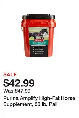 Tractor Supply Company Purina amplify high-fat horse supplement, 30 lb. pail offer