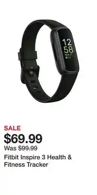 Kohl's Fitbit inspire 3 health & fitness tracker offer