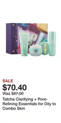 Kohl's Tatcha clarifying + pore-refining essentials for oily to combo skin offer