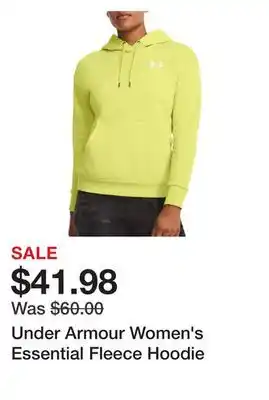 Dick's Sporting Goods Under armour women's essential fleece hoodie offer