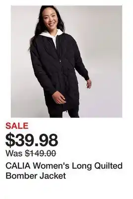 Dick's Sporting Goods Calia women's long quilted bomber jacket offer