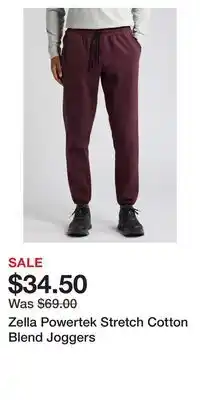 Nordstrom Zella powertek stretch cotton blend joggers offer