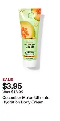 Bath & Body Works Cucumber melon ultimate hydration body cream offer