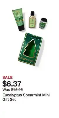 Bath & Body Works Eucalyptus spearmint mini gift set offer