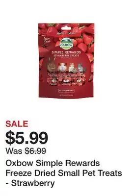 Petsmart Oxbow simple rewards freeze dried small pet treats - strawberry offer
