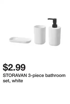 Ikea Storavan 3-piece bathroom set, white offer