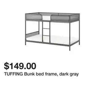 Ikea Tuffing bunk bed frame, dark gray offer
