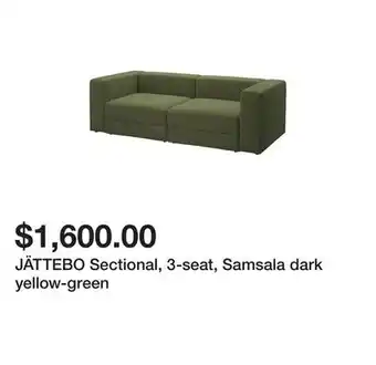 Ikea Jättebo sectional, 3-seat, samsala dark yellow-green offer