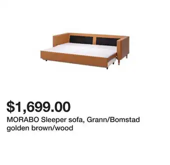 Ikea Morabo sleeper sofa, grann/bomstad golden brown/wood offer
