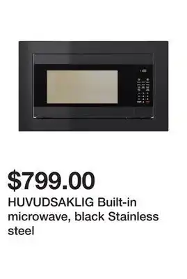 Ikea Huvudsaklig built-in microwave, black stainless steel offer