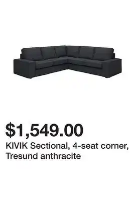 Ikea Kivik sectional, 4-seat corner, tresund anthracite offer