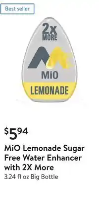 Walmart Mio lemonade sugar free water enhancer with 2x more offer