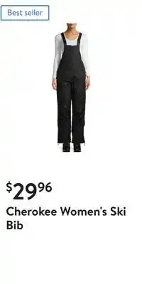 Walmart Cherokee women's ski bib offer