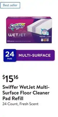 Walmart Swiffer wetjet multi-surface floor cleaner pad refill offer
