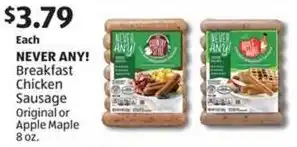 Aldi Breakfast Chicken Sausage offer