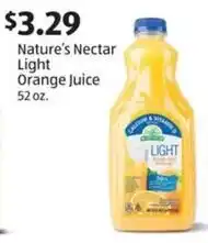 Aldi Nature's Nectar Light Orange Juice offer