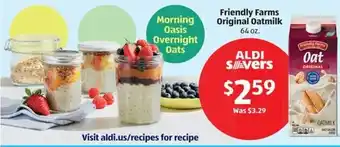Aldi Friendly Farms Original Oatmilk offer