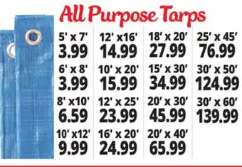 Ocean State Job Lot All purpose tarps offer