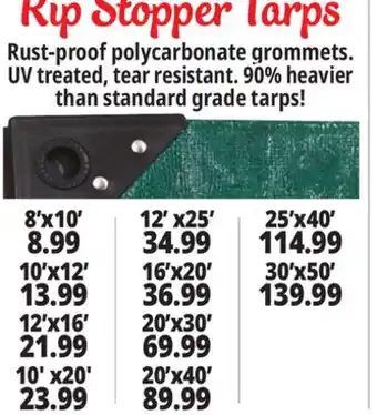 Ocean State Job Lot Rip stop tarps offer