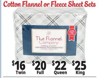 Ocean State Job Lot Fleece & flannel sheets offer