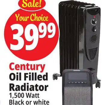 Ocean State Job Lot Century oil-filled radiator heater, black offer