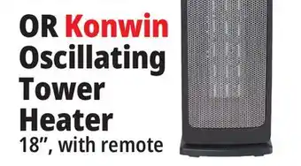 Ocean State Job Lot Konwin 18 oscillating ceramic tower heater offer