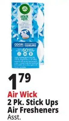 Ocean State Job Lot Air wick fresh new day crisp breeze stick ups, 2 count offer