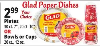 Ocean State Job Lot Glad paper dishes offer