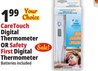 Ocean State Job Lot Caretouch digital thermometer or safety first digital thermometer offer