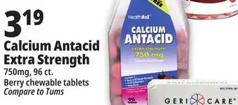 Ocean State Job Lot Calcium antacid 750 mg tablets, 96 count offer