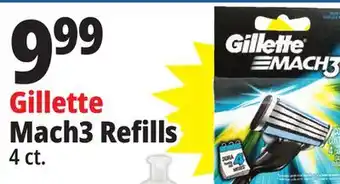 Ocean State Job Lot Gillette mach3 razor blade refills, 4 count offer
