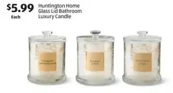 Aldi Huntington Home Glass Lid Bathroom Luxury Candle offer