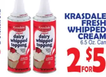 Bravo Supermarkets Krasdale fresh whipped cream offer