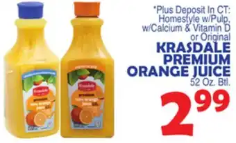 Bravo Supermarkets Krasdale premium orange juice offer