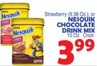 Bravo Supermarkets Nesquik chocolate drink mix 10 oz. cnstr offer