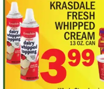 C Town Krasdale fresh whipped cream offer