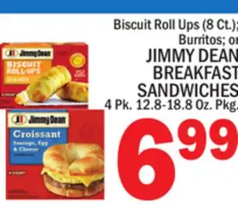 C Town Jimmy dean breakfast sandwiches 4 pk. 12.8-18.8 oz. pkg offer