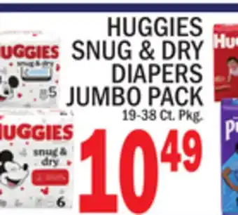 C Town Huggies snug & dry diapers jumbo pack offer